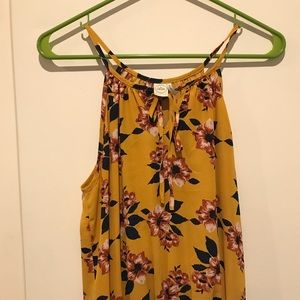 Yellow floral tank top
